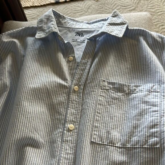 Zara STRIPED OXFORD SHIRT size 14 - Picture 9 of 13